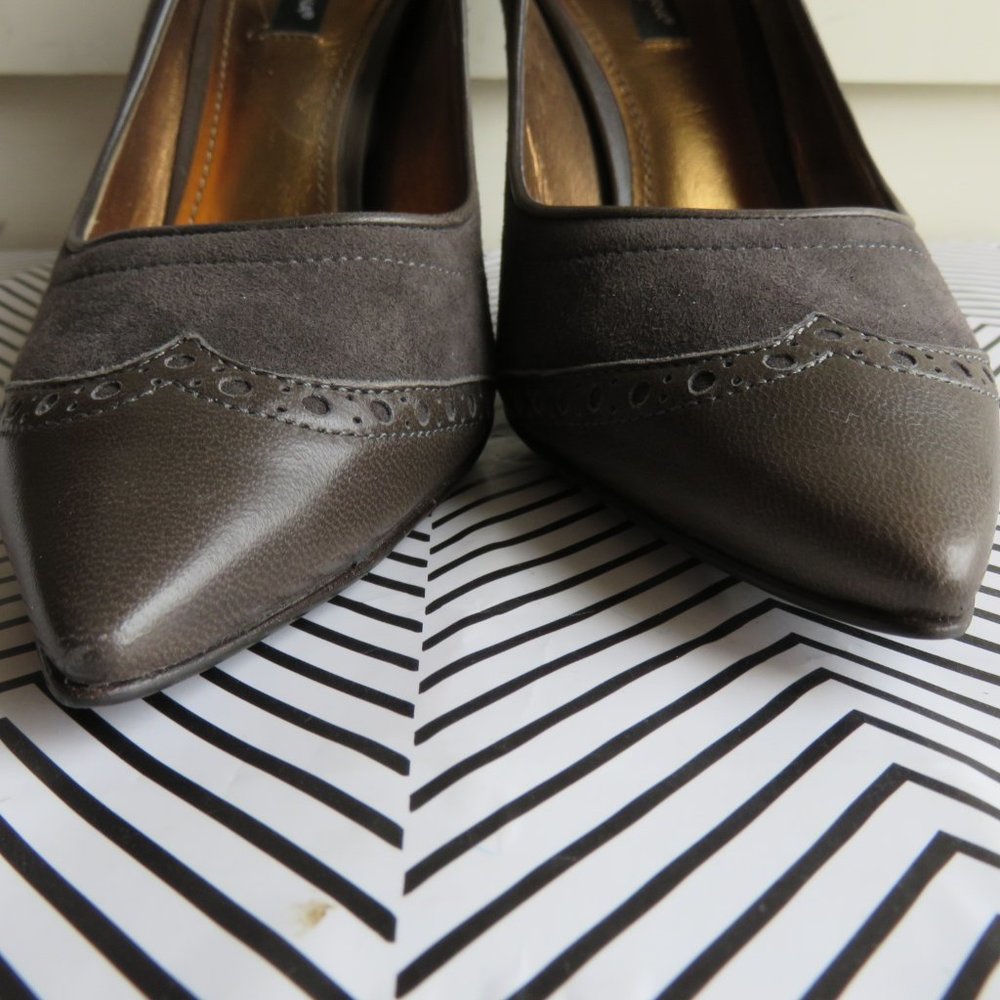 Dolce & Gabbana 6.5 Pumps Gray Leather Suede Italy - Picture 3 of 11
